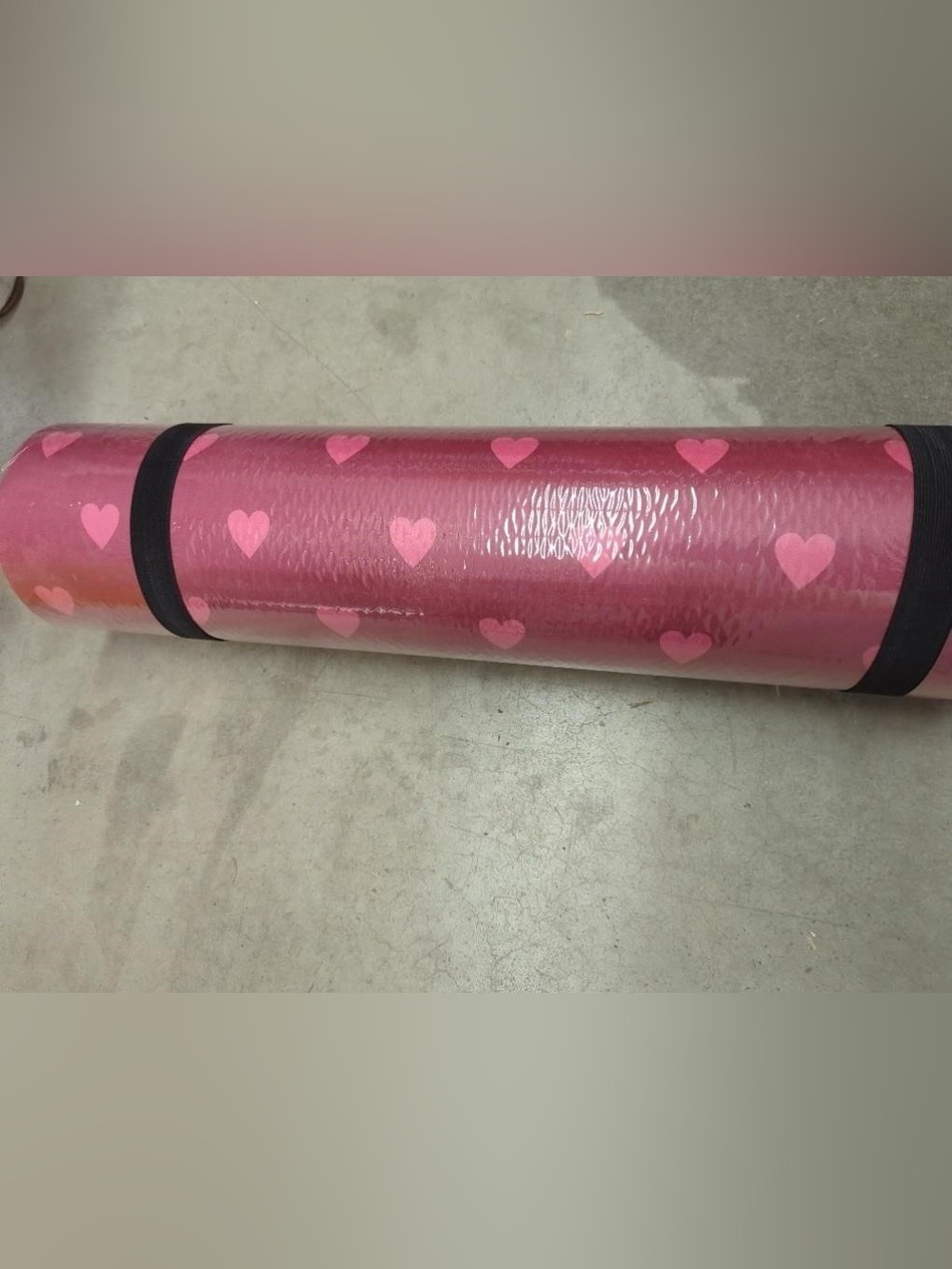 - ILILI YOGA MAT 10MM THICK, SUEDE&TPE 193X70CM pink hearts